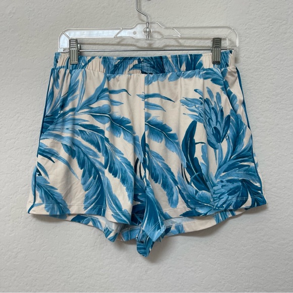 Masongrey Pajama Set PJ Top & Shorts Azure Palms Size Medium - Picture 7 of 8